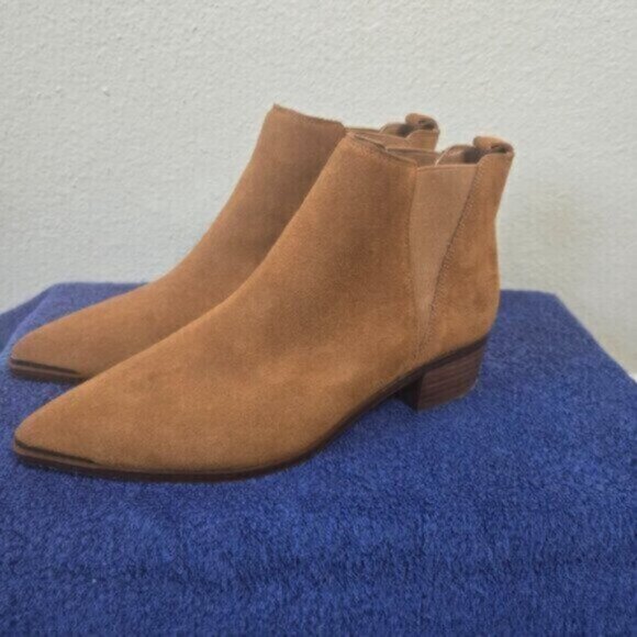 Marc Fisher Brown Goring Metallic Yale Ankle Boots - Picture 7 of 14